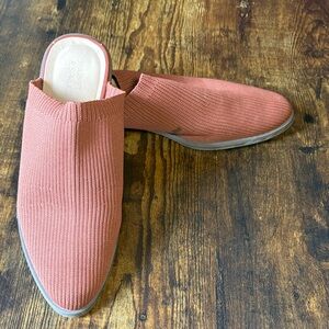 Market & Spruce Rust Knit Slip-On Mules